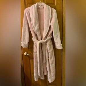 Sonoma Fuzzy Pink Robe with Silver Stars Large